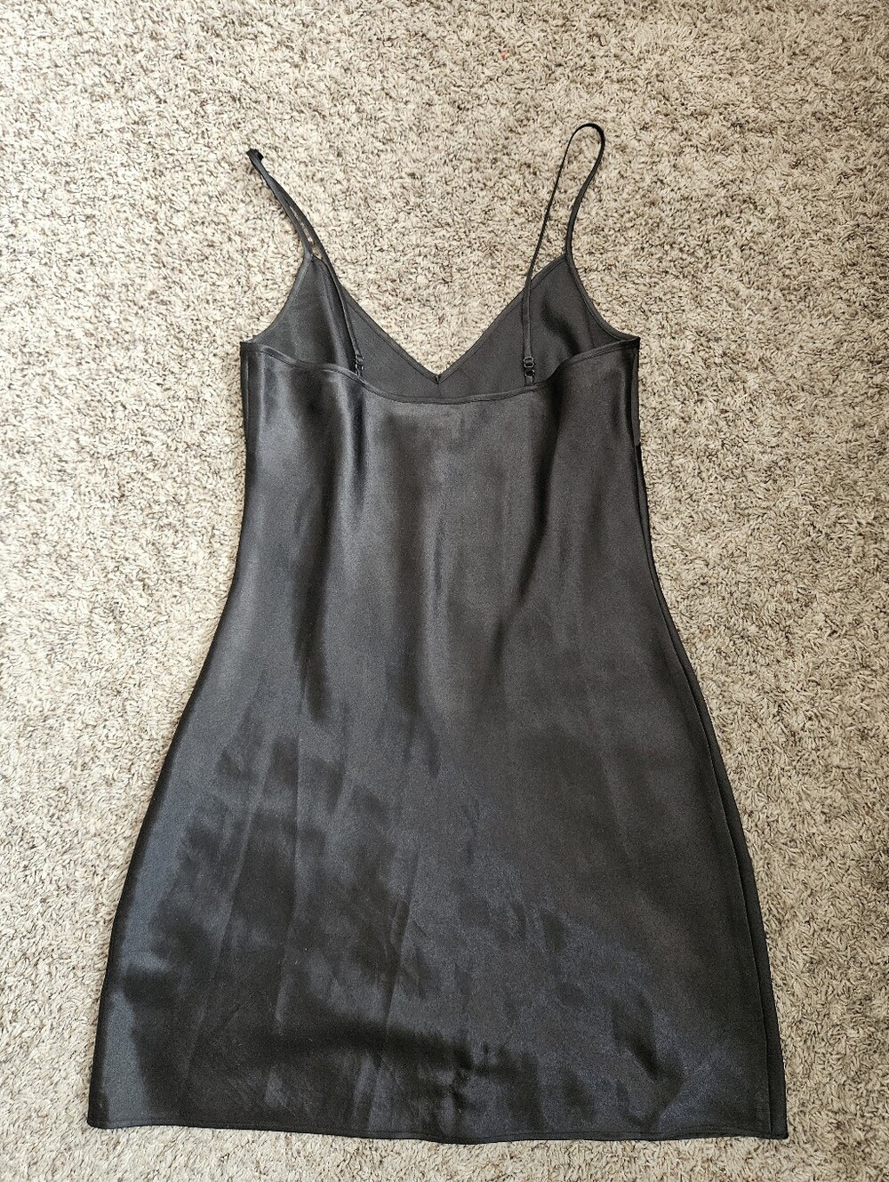 Black Mini Slip Dress - Picture 2 of 3
